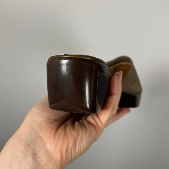 Stuart Weitzman Tan Slip On Wedge Sandals Women's 9 - Picture 7 of 9